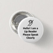初めまして!私は読唇弁で明らかに耳話が遠い 缶バッジ (正面&裏面)