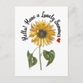 初めまして!素敵な夏を過ごす – ヴィンテージひまわり ポストカード (正面)