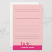 初めまして!罫線ひなパーソナライズされた形 便箋 (正面/裏面)
