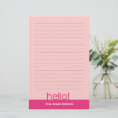 初めまして!罫線ひなパーソナライズされた形 便箋 (スタンド正面)