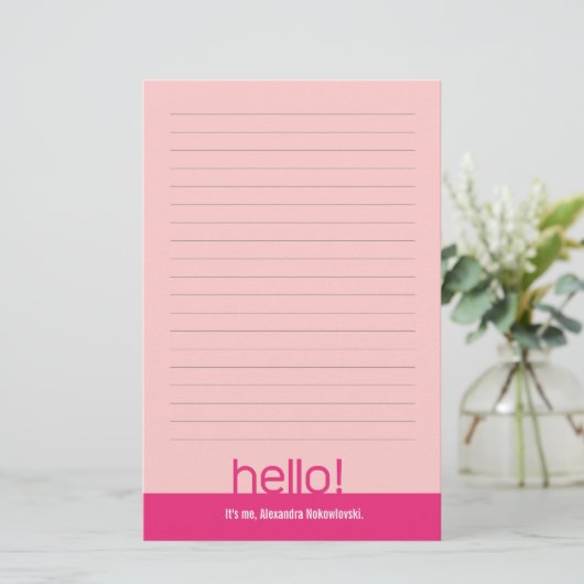 初めまして!罫線ひなパーソナライズされた形 便箋 (スタンド正面)