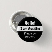初めまして!自閉症だから我慢して下さい 缶バッジ (正面&裏面)