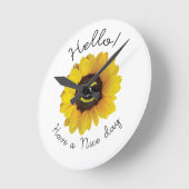 初めまして!良い一日を過ごして ラウンド壁時計 (傾斜)