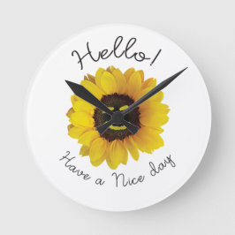 初めまして!良い一日を過ごして ラウンド壁時計