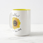 初めまして!良い一日を過ごす ツートーンマグカップ (正面左)