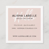 初めまして |赤面ピンクヴィンテージアンティーク電話モノグラム スクエア名刺 (裏面)