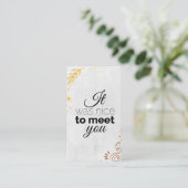 初めまして!金ゴールドオーナメント 名刺 (スタンド正面)