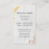 初めまして!金ゴールドオーナメント 名刺 (裏面)