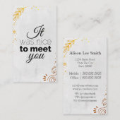 初めまして!金ゴールドオーナメント 名刺 (正面/裏面)