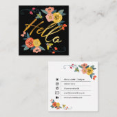 初めまして | 鮮やかフローラワイルドフラワー&ハニービー スクエア名刺 (正面/裏面)