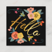 初めまして | 鮮やかフローラワイルドフラワー&ハニービー スクエア名刺 (正面)