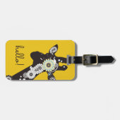 初めまして! – 黄ファンキーカッコいいキリン ラゲッジタグ (正面横)