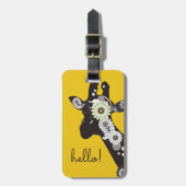 初めまして! – 黄ファンキーカッコいいキリン ラゲッジタグ (正面縦)