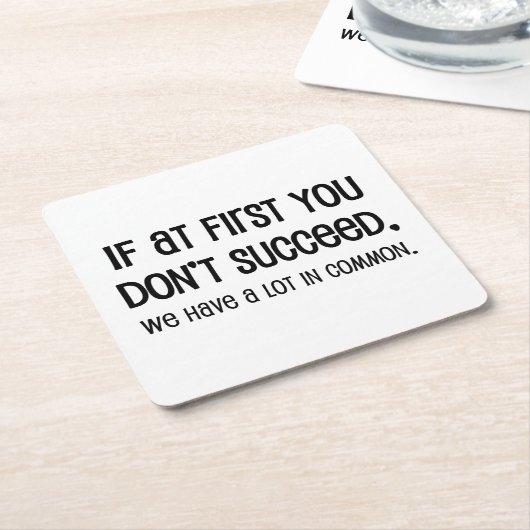 初めもして君は成功しない スクエアペーパーコースター (アングル)