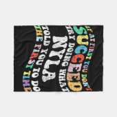 初めもして君はNylaを使おうとしない フリースブランケット (正面(横))