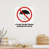 初めもして成功しないスカイダイビングやめ ポスター (キッチン)