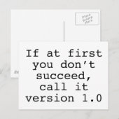 初めもして成功しない場合は、Version 1.0と呼ぶ ポストカード (正面/裏面)
