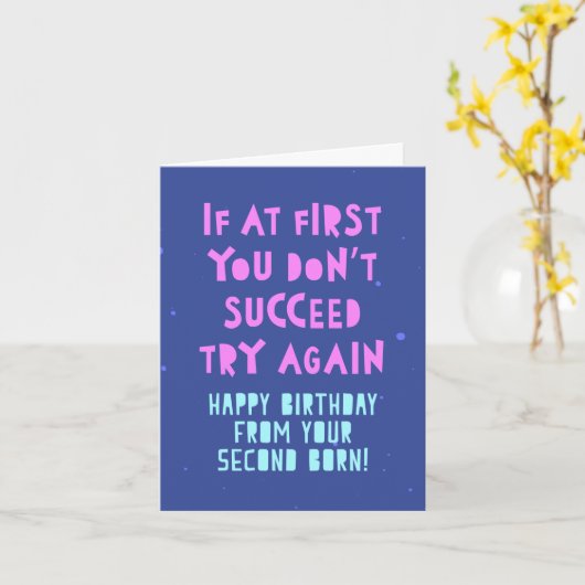 初めもして成功しない、もう一度やり直しなさい。誕生日 カード (黄色い花)