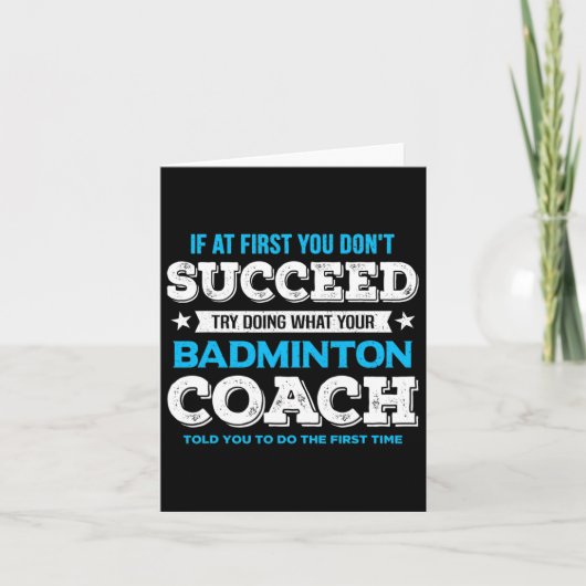 初めもして成功しない – Badminton Coach Fu カード (正面)