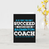 初めもして成功しない – Badminton Coach Fu カード (黄色い花)