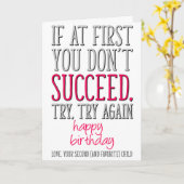 初もしめは駄目だよお母さおもしろいん誕生日 カード (黄色い花)