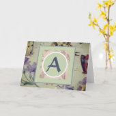 初カスタム期レトロ蝶グリーティングカード カード (黄色い花)