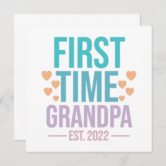 初カラフルめて2022年おじいちゃん引用文ことわざ 招待状 (正面/裏面)