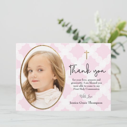 初ガーリーの聖体拝感謝してい写真 サンキューカード (スタンド正面)