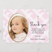 初ガーリーの聖体拝感謝してい写真 サンキューカード (正面/裏面)