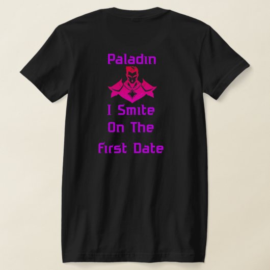 初デートでパラディンの聖なる怒り Tシャツ (レイダウン裏面)