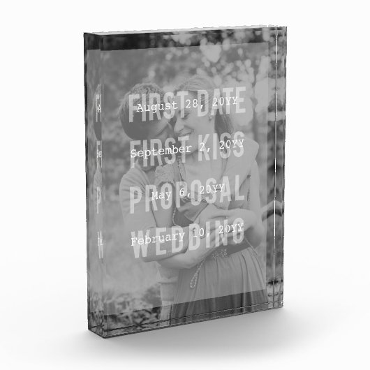 初デート初キスプロポーズ結婚記念日 フォトブロック (左)