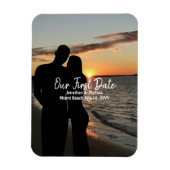 初デート記念日 カップル写真 結婚記念日 マグネット (縦)