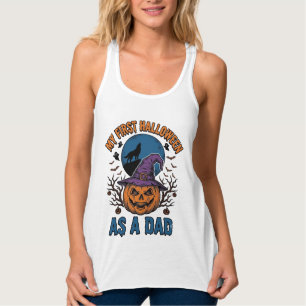初ハロウィンダッド ヴィンテージ パンプキンウルフTシャツ_1 タンクトップ