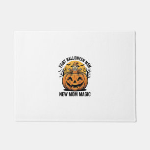 初ハロウィンママ ヴィンテージ パンプキン コウモリ Tシャツ_1 ドアマット