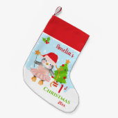 初バレエクリスマスペンギン スモールクリスマスストッキング (正面 (吊り時))