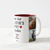 初バレンタインデーのハート2枚の写真 ツートーンマグカップ (正面右)