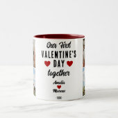 初バレンタインデーのハート2枚の写真 ツートーンマグカップ (中央)