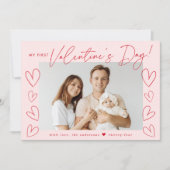 初バレンタインデーのピンクと赤の台本の写真 シーズンカード (正面)