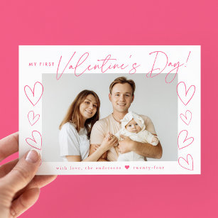 初バレンタインデーのピンクの台本の写真 シーズンカード