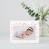 初バレンタインデーのピンクの台本の写真 シーズンポストカード (スタンド正面)