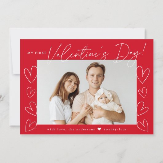 初バレンタインデーの赤写真 シーズンカード (正面)