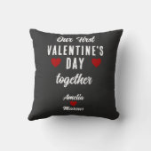 初バレンタインデーを一緒にダークグレー クッション (裏面)