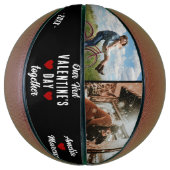 初バレンタインデーを一緒に2枚の写真ブラック バスケットボール (縦)