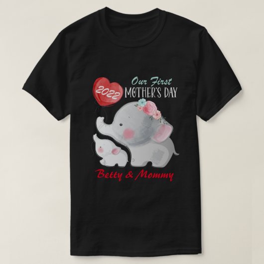 初パーソナライズされたの母の日DH Tシャツ (デザイン正面)