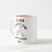 初パーソナライズされた母の日の象2023 ツートーンマグカップ (正面左)
