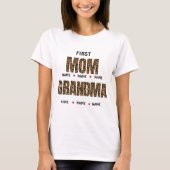 初ママ今はおばあちゃん Nana+お孫さんの名前入り Tシャツ (正面)