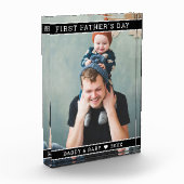 初モダンの父の日新しい父のベビー写真 フォトブロック (左)