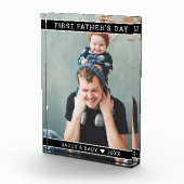 初モダンの父の日新しい父のベビー写真 フォトブロック (右)