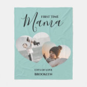 初モダン回ママ | 2ハート写真 フリースブランケット (正面)