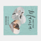 初モダン回ママ | 2ハート写真 フリースブランケット (正面(横))